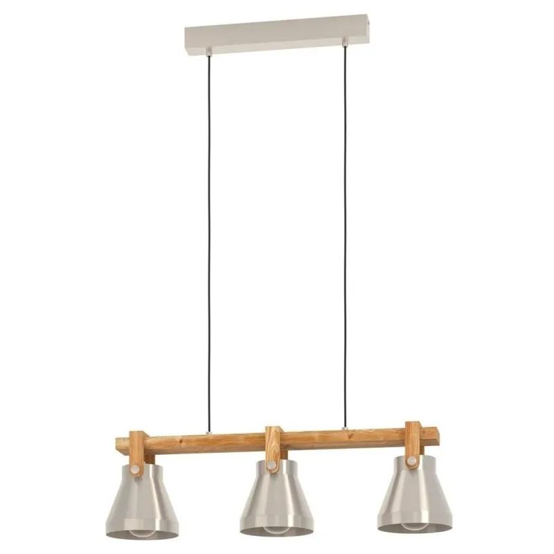 Akční Nabídka Závěsné svítidlo EGLO CAWTON 3x40W E27 ocel dřevo 43952