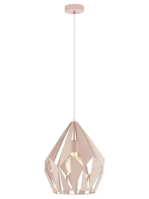 Nová Kolekce EGLO SVÍTIDLO 49024 CARLTON-P E27 1X60W ZÁVĚS. OCEL PASTELOVÁ MERUŇKOVÁ