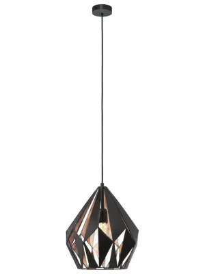 Nejlepší Volba EGLO SVÍTIDLO 49254 CARLTON 1 1X60W E27 ZÁVĚS. ČERNÁ MĚĎ