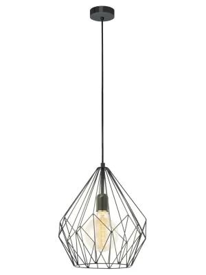 EGLO SVÍTIDLO 49257 CARLTON 1X60W E27 IP20 ZÁVĚSNÉ OCEL ČERNÁ Zlevněný