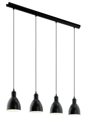 Tovární Cena EGLO SVÍTIDLO 49466 PRIDDY ZÁVĚS. 4X60W E27 IP20 OCEL ČERNÁ 975MM