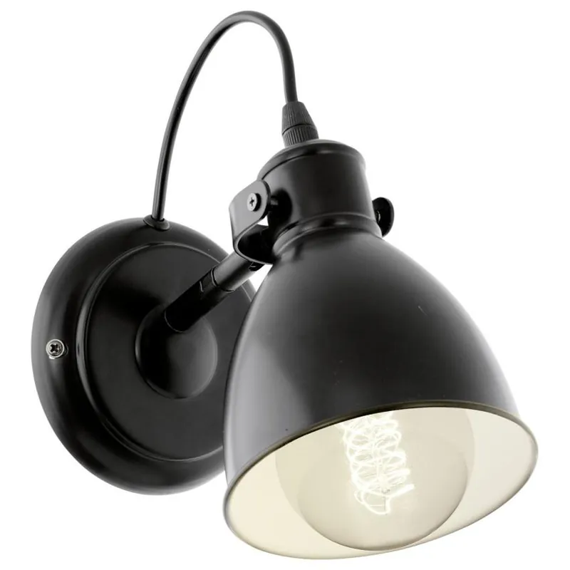 EGLO SVÍTIDLO 49468 PRIDDY 1X40W E27 NÁST., OCEL, ČERNÁ, BÍLÁ Autentický