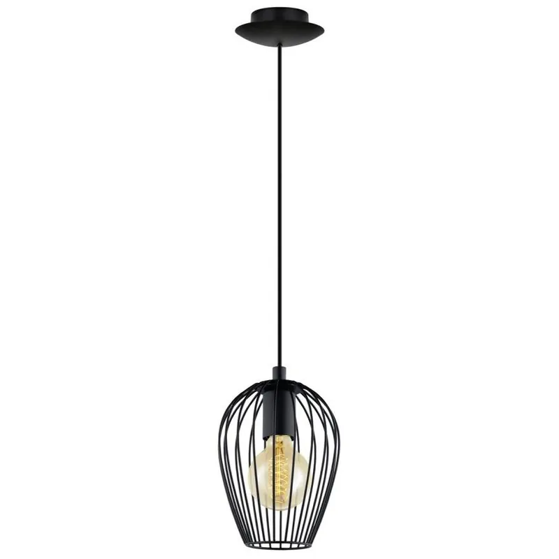 EGLO SVÍTIDLO 49477 NEWTOWN, 1X60W E27, IP20 ZÁVĚS., OCEL, ČERNÁ Časově Omezené