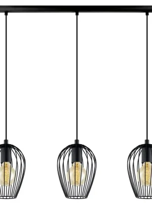 EGLO SVÍTIDLO 49478 NEWTOWN, 3X60W E27, ZÁVĚS., OCEL, ČERNÁ Super Cena