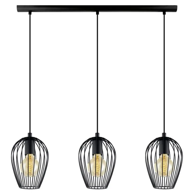 EGLO SVÍTIDLO 49478 NEWTOWN, 3X60W E27, ZÁVĚS., OCEL, ČERNÁ Super Cena