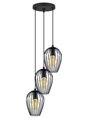 EGLO SVÍTIDLO 49479 NEWTOWN, 3X60W E27, ZÁVĚS., OCEL, ČERNÁ Značkový