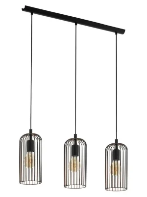 EGLO SVÍTIDLO 49645 ROCCAMENA 3X60W E27 ZÁVĚS., OCEL, ČERNÁ. MĚĎ Super Cena
