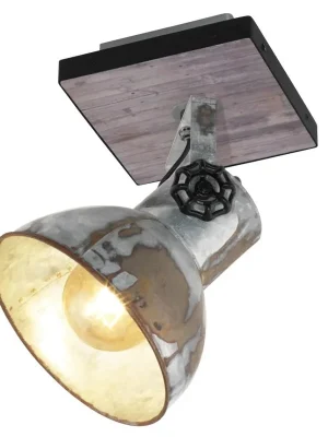 EGLO SVÍTIDLO 49648 BARNSTAPLE 1X40W E27 STROP. DŘEVO OCEL HNĚDÁ PATINA ČERNÁ Nová Kolekce