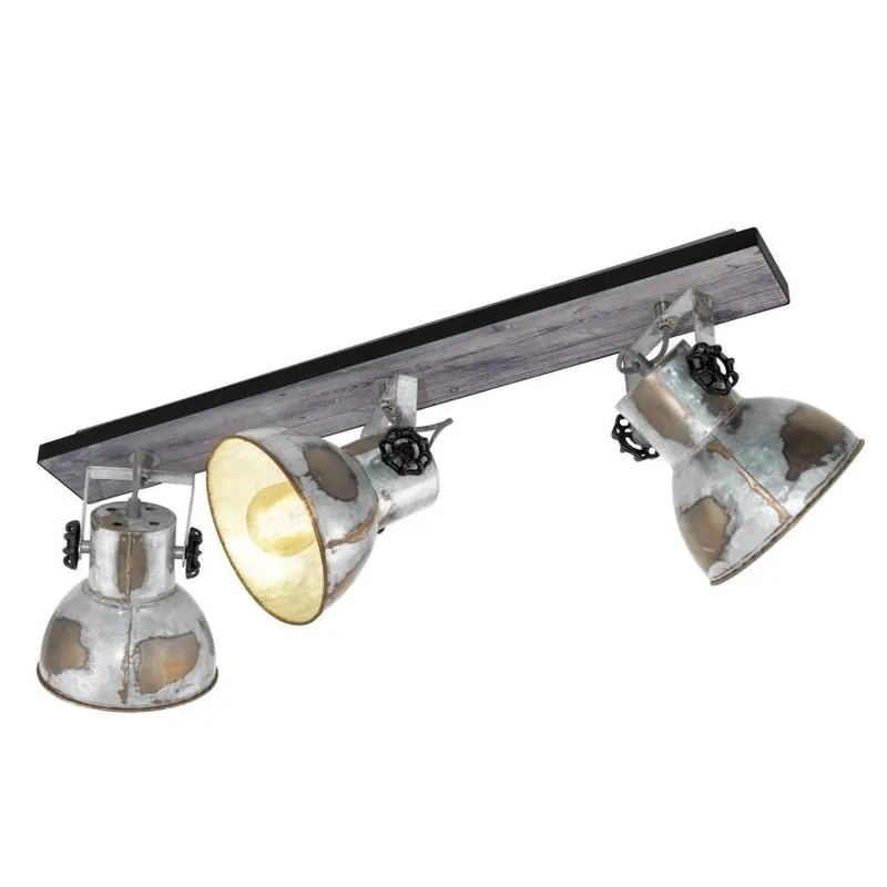 Nízká Cena EGLO SVÍTIDLO 49652 BARNSTAPLE 3X40W E27 STROP. DŘEVO OCEL HNĚDÁ PATINA ČERNÁ