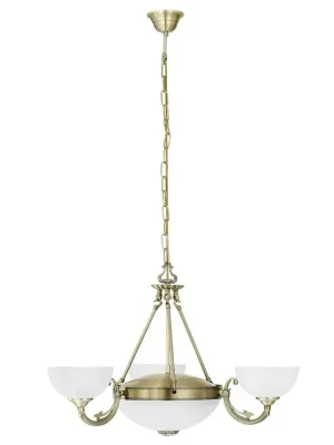 EGLO SVÍTIDLO 82748 SAVOY 2X60W E27 3X40W E14 BRONZOVÁ S PATINOU, SKLO MATNÉ, BÍLÁ Nízká Cena