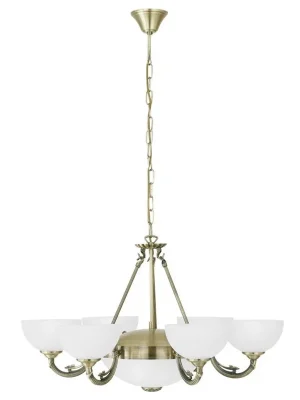EGLO SVÍTIDLO 82749 SAVOY 2X40W E27,6X40W E14 BRONZOVÁ S PATINOU, SKLO MATNÉ, BÍLÁ Nízká Cena