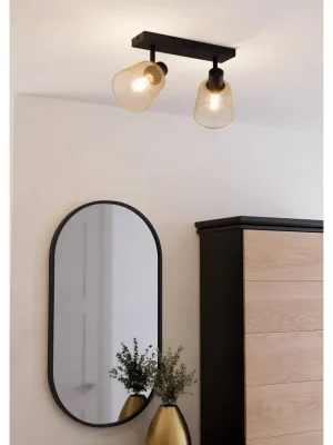 Levný EGLO SVÍTIDLO 900694 COSLADA 2X40W E27 IP20 BODOVÉ ČERNÁ MOSAZ