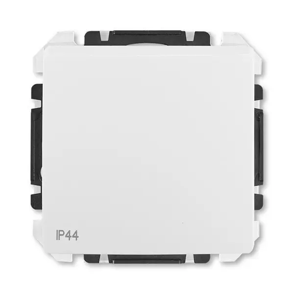 Zlevněný Vypínač Swing ABB 3557G-A06940 B1 střídavý č.6, IP 44 s krytem s drápky bílý