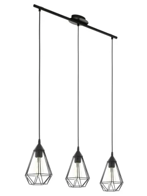 EGLO SVÍTIDLO 94189 TARBES 3X60W E27 ZÁVĚS., ČERNÁ Omezená Nabídka
