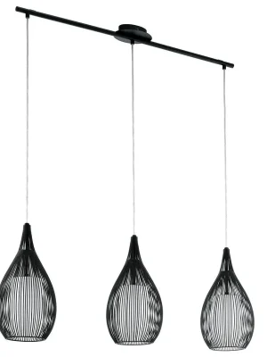 Originální EGLO SVÍTIDLO 94389 RAZONI, ZÁVĚS., 3X60W E27, HL/3 ČERNÁ/BÍLÁ