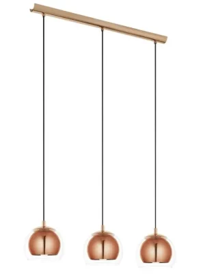 EGLO SVÍTIDLO 94591 ROCAMAR, 3X60W E27, ZÁVĚS. 1,1M, MĚĎ/ČIRÁ Dokud Zásoby Vydrží
