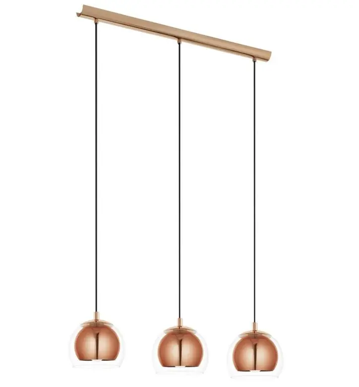 EGLO SVÍTIDLO 94591 ROCAMAR, 3X60W E27, ZÁVĚS. 1,1M, MĚĎ/ČIRÁ Dokud Zásoby Vydrží
