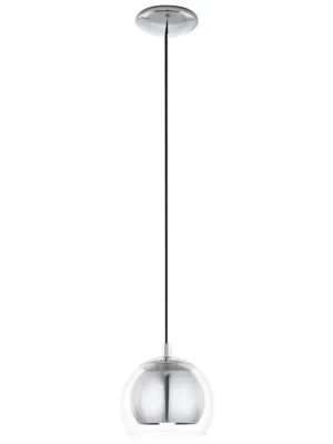Nízká Cena EGLO SVÍTIDLO 94592 ROCAMAR, 60W E27, D=190MM, ZÁVĚS. 1,1M, CHROM/ČIRÁ