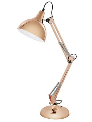 Časově Omezené EGLO SVÍTIDLO 94704 BORGILLIO 1X60W E27 STOLNÍ, OCEL, MEĎ