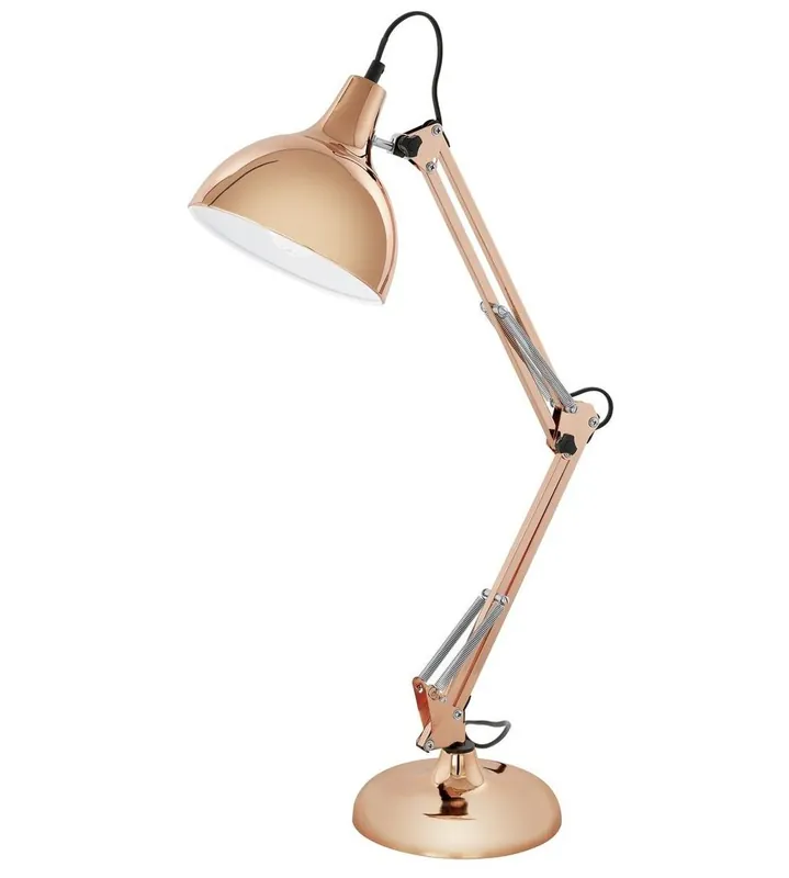 Časově Omezené EGLO SVÍTIDLO 94704 BORGILLIO 1X60W E27 STOLNÍ, OCEL, MEĎ
