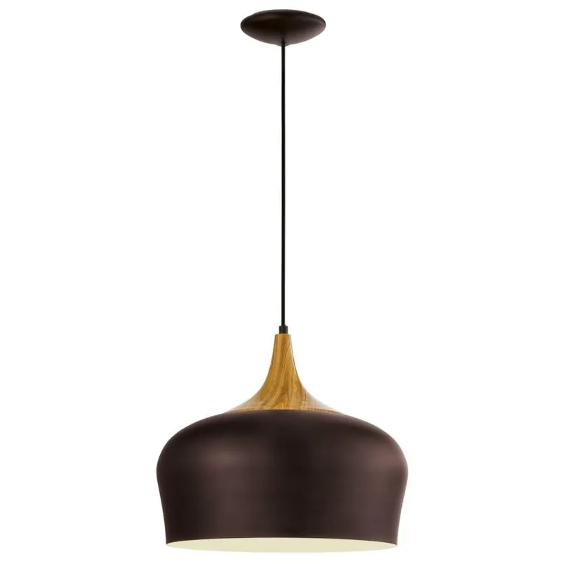 Zlevněný EGLO SVÍTIDLO 95385 OBREGON 60W E27 ZÁVĚS., HNĚDÁ, KRÉMOVÁ, BOROVICE
