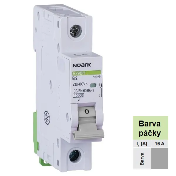 Akční Cena Noark 100368 Ex9BH 1P C16 Instalační jistič 10 kA, charakteristika C, 16 A, 1pól