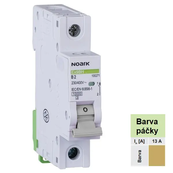 Noark 100457 Ex9BH 1P D13 Instalační jistič 10 kA, charakteristika D, 13 A, 1pól Odeslání Ihned