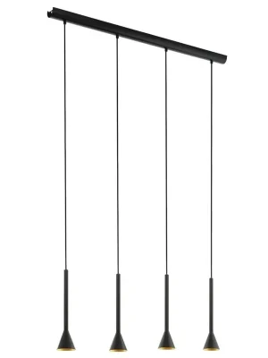 EGLO SVÍTIDLO 97605 CORTADERAS GU10-LED 4X5W ZÁVĚS OCEL ČERNÁ ZLATÁ Akce