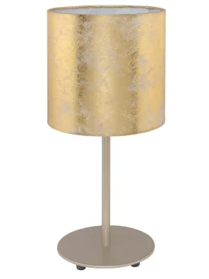 EGLO SVÍTIDLO 97646 VISERBELLA 1X60W E27 STOL. CHAMPAGNE TEXTIL ZLATÁ Originální