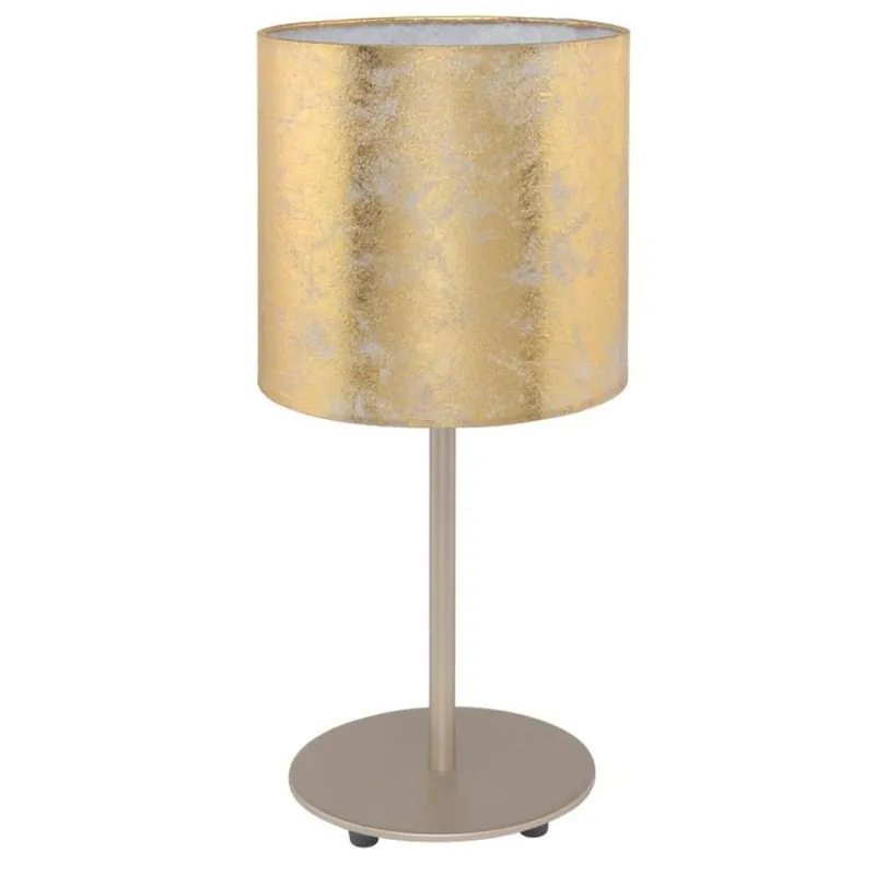 EGLO SVÍTIDLO 97646 VISERBELLA 1X60W E27 STOL. CHAMPAGNE TEXTIL ZLATÁ Originální