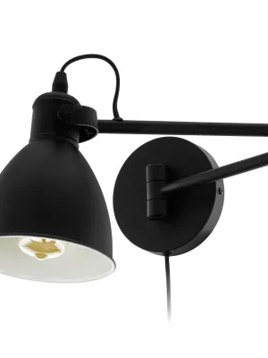 Autentický EGLO SVÍTIDLO 97886 SAN PERI NÁST. 1X10W E27-LED OCEL ČERNÁ 300MM