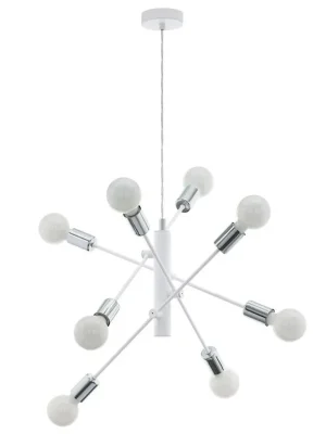 Ověřený EGLO SVÍTIDLO 98017 GRADOLI 8X60W E27 BÍLÁ CHROM
