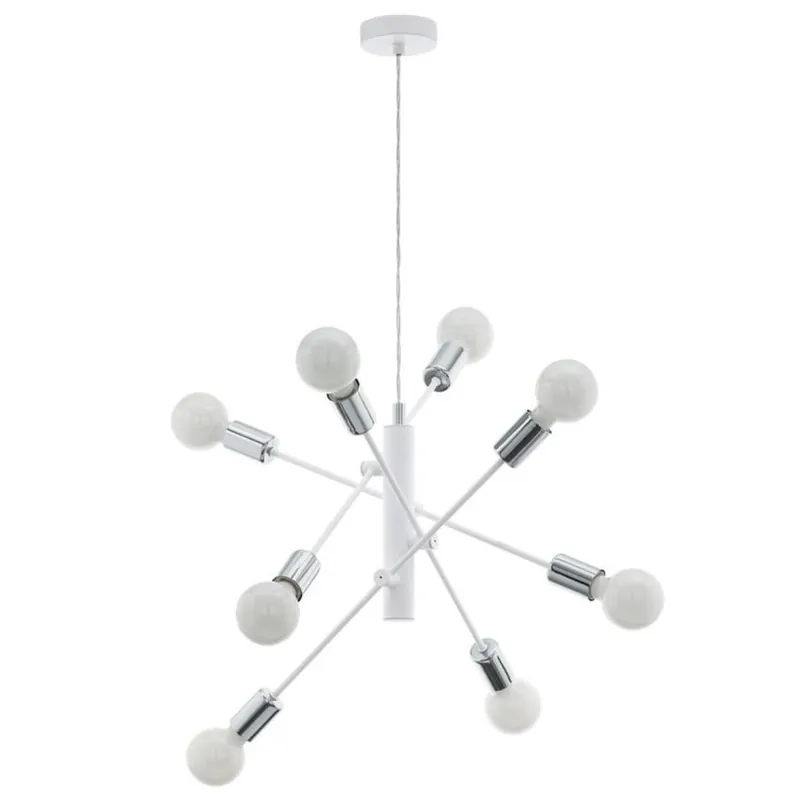 Ověřený EGLO SVÍTIDLO 98017 GRADOLI 8X60W E27 BÍLÁ CHROM