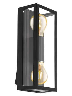 Novinka EGLO SVÍTIDLO 98273 ALAMONTE 1 2X60W E27 IP44 NÁST. CHROMOVANÁ OCEL ČERNÁ SKLO ČIRÁ