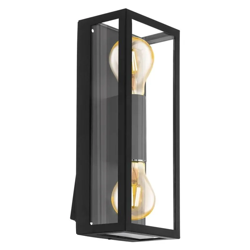 Novinka EGLO SVÍTIDLO 98273 ALAMONTE 1 2X60W E27 IP44 NÁST. CHROMOVANÁ OCEL ČERNÁ SKLO ČIRÁ
