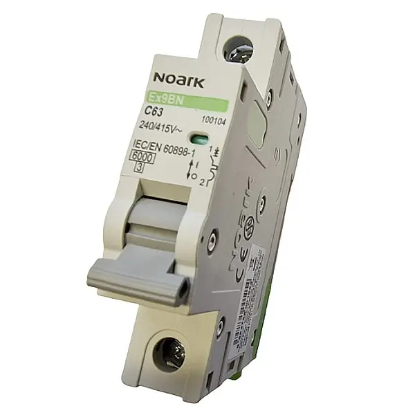 Autentický Noark 100104 Ex9BN 1P C63 Instalační jistič 6 kA, charakteristika C, 63 A, 1pól