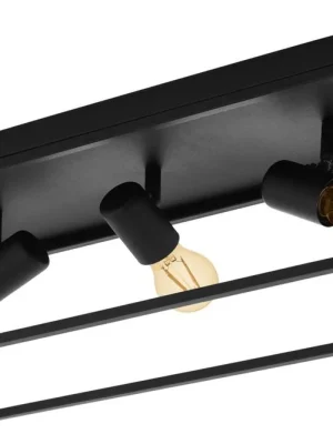 Speciální Cena EGLO SVÍTIDLO 98333 SILENTINA 3X40W E27 STROP. OCEL ČERNÁ