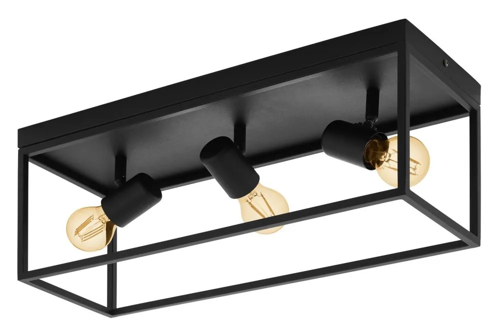 Speciální Cena EGLO SVÍTIDLO 98333 SILENTINA 3X40W E27 STROP. OCEL ČERNÁ