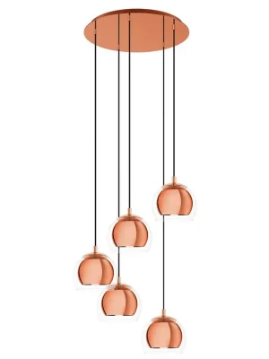 EGLO SVÍTIDLO 98595 ROCAMAR 1 5X28W E27 OCEL MĚD SKLO Levný