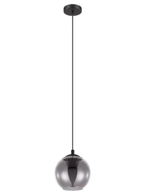 EGLO SVÍTIDLO 98651 ARISCANI 1X40W E27 ZÁVĚS. OCEL ČERNÁ SKLO KOUŘ. Cenová Bomba