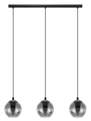 EGLO SVÍTIDLO 98652 ARISCANI 3X40W E27 ZÁVĚS. OCEL ČERNÁ SKLO KOUŘ. Výhodná Nabídka