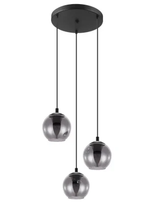EGLO SVÍTIDLO 98653 ARISCANI 3X40W E27 ZÁVĚS. OCEL ČERNÁ SKLO KOUŘ. Cenově Výhodný