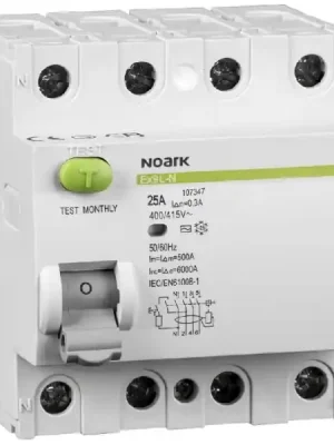 Akce Noark 108331 Ex9L-N 4P 25A 30mA Proudový chránič, Icn=6kA, 4-pól, In=25A, IΔn=30mA, typ AC