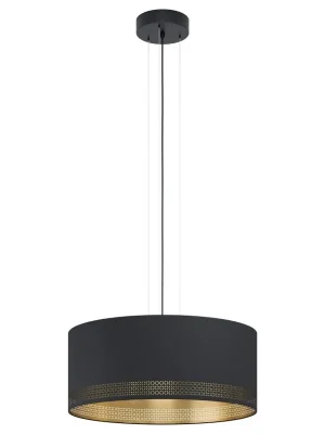 EGLO SVÍTIDLO 99274 ESTEPERRA 3X40W E27 IP20 ZÁVĚS. OCEL, ČERNÁ, TEXTIL, ZLATÁ Horká Nabídka