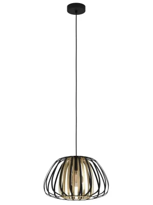 EGLO SVÍTIDLO 99666 ENCINITOS 1X40W E27 ZÁVĚS. ČERNÁ, ZLATÁ Omezená Nabídka