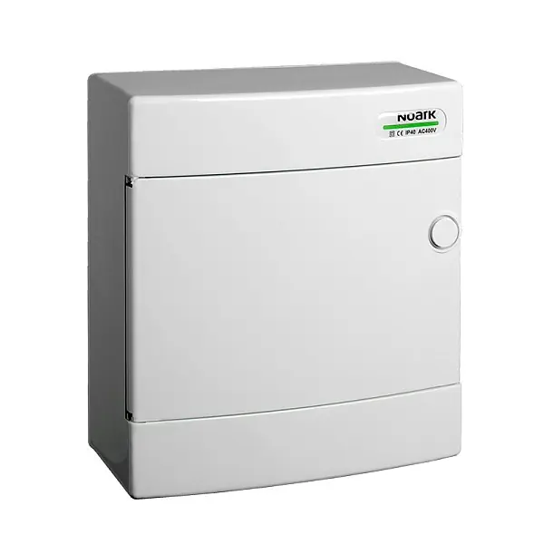 Cenově Výhodný Noark 101504 PNS 8W Plastová rozvodnice, bílé dveře, montáž na omítku, IP40, 1 řada, 8 modulů