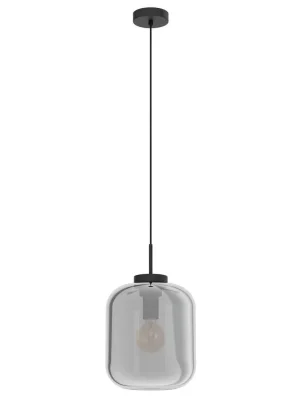EGLO SVÍTIDLO LED 39673 BULCIAGO 40W E27 ZÁVĚS. OCEL ČERNÁ KOUŘOVÉ SKLO Tovární Cena