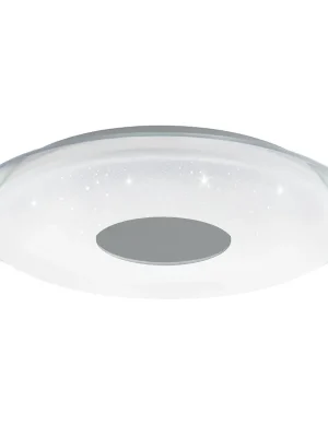 Stropní svítidlo EGLO LANCIANO-Z 44,7W 2700-6500K 1920lm IP20 ocel bílá průhledný plast s třpytivým efektem bílá chrom 900083 Nejlepší Cena