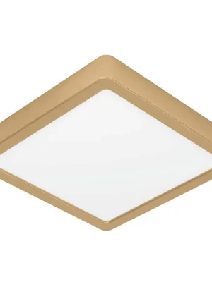 Cenově Výhodný EGLO SVÍTIDLO LED 900183 FUEVA 5 17W 3000K 2000LM IP20 HRAN. STROP. KARTÁČ.MOSAZ, 210X210