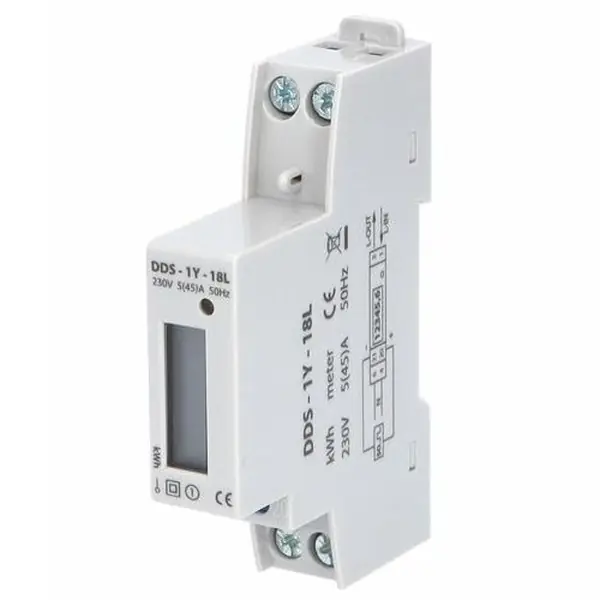 Expresní Doručení Elektroměr DDS-1Y-18L 45A, 1mod., LCD, 1-fáz., 1-tar., podružný